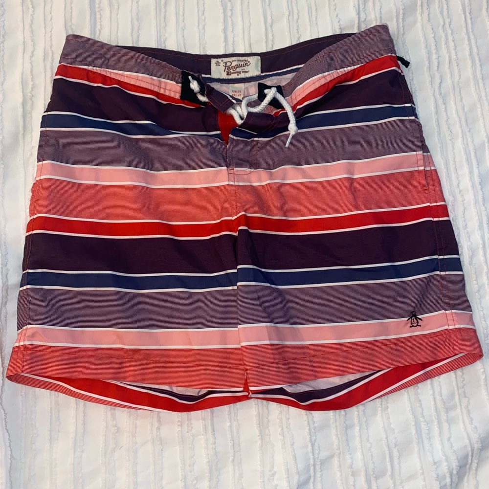 Stripe patterned bathing suit